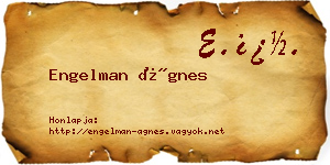 Engelman Ágnes névjegykártya